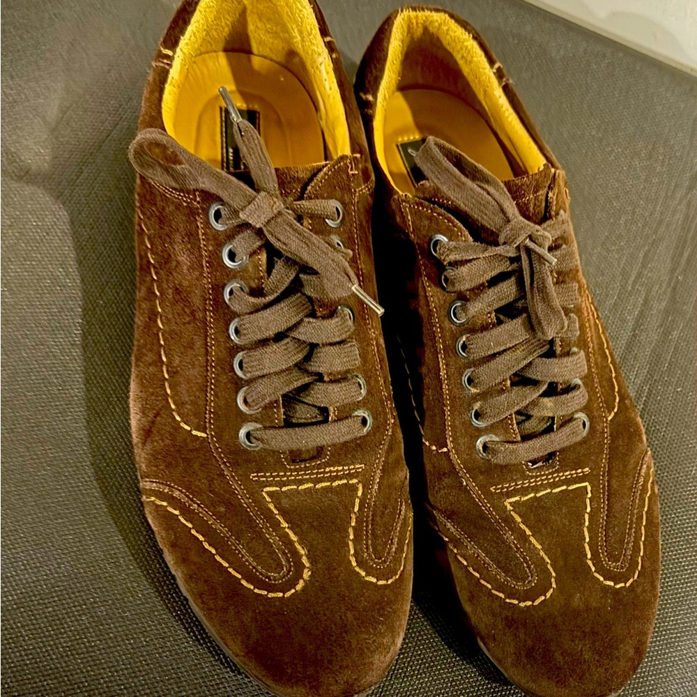 Lavorazione Artigiana Brown Taupe Suede Leather Shoes Men Sz 9